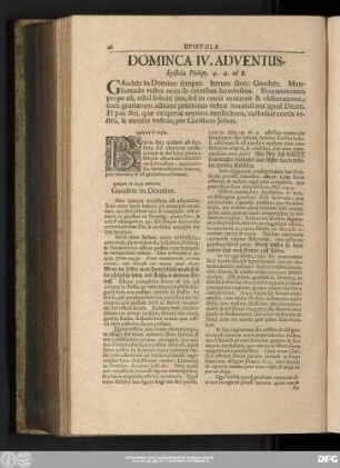 Dominca IV. Adventus, Epistola Philipp. 4. 4. ad 8.