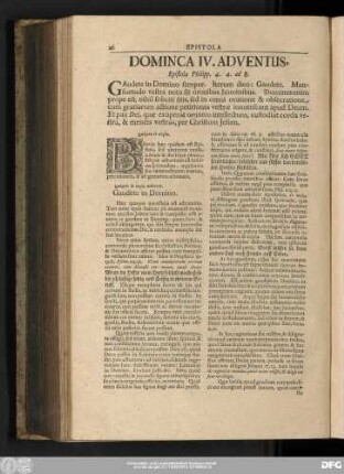 Dominca IV. Adventus, Epistola Philipp. 4. 4. ad 8.