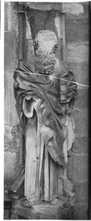 Baden-Baden Stiftskirche Westportal Figuren - Pertrus
