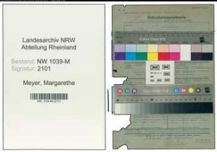 Entnazifizierung Margarethe Meyer , geb. 19.09.1898 ()