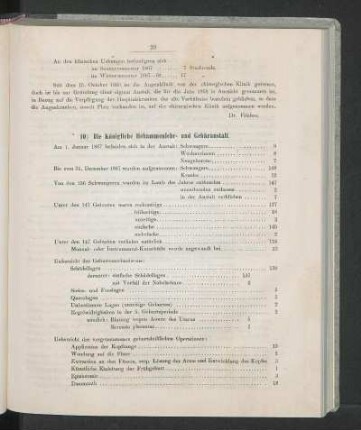 10) Die Königliche Hebammenlehr- und Gebäranstalt.