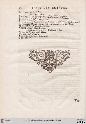 Table des chapitres du tome premier