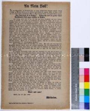Aufruf von König Wilhelm I. an das preußische Volk