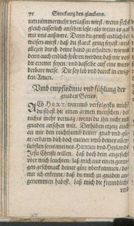 Vmb empfindnus vnd fühlung der gnaden Gottes.