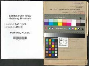 Entnazifizierung Richard Fabritius , geb. 14.12.1916 (Direktor)