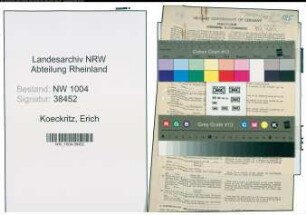 Entnazifizierung Erich Koeckritz , geb. 03.05.1908 (Polizist)