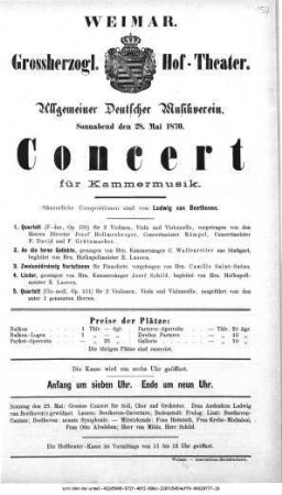 Concert für Kammermusik