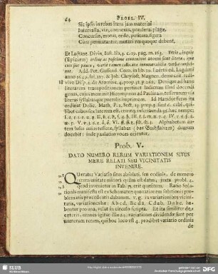 Prob. V. Dato Numero Rerum Variationem Situs Mere Relati Seu Vicinitatis Invenire