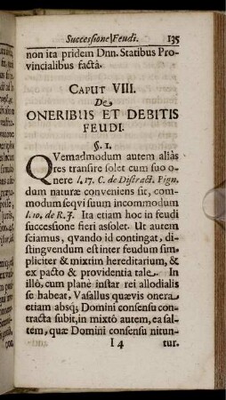 Caput VIII. De Oneribus Et Debitis Feudi