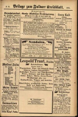 Zweite Ausgabe vom Samstag, den 20. Juli 1895.
