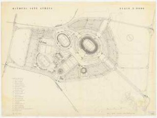 Olympisches Sportfeld mit Stadion, Athen: Lageplan 1:2000