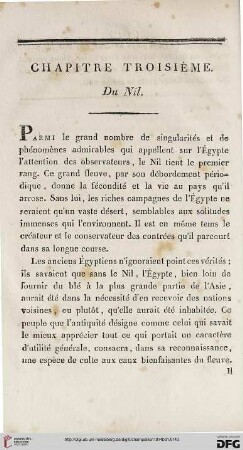 Chapitre troisième: Du Nil