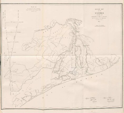 Plan B. To accompany Supt. of Embankts. Report No. 1055 1/2, dated 21. Augt.1856. Paragraph 38. Outline map of the Pooree ...