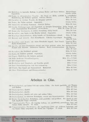 Arbeiten in Glas (Nr. 122-154a)