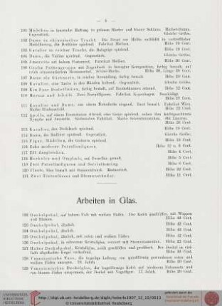 Arbeiten in Glas (Nr. 122-154a)