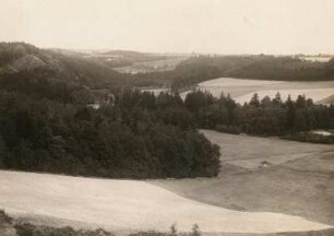 Zschopautal unterhalb Ringethal. Blick vom Rößgener Auensteig gegen Weißtal