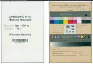 Entnazifizierung Hermine Wiemann , geb. 09.03.1913 ()