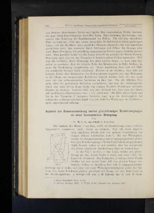 Apparat zur Zusammensetzung zweier gleichförmigen Kreisbewegungen zu einer harmonischen Bewegung.