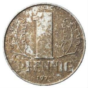 Fundmünze, Pfennig, 1975