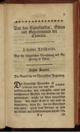 Erstes Kapitel. Die Grundsätze der Chinesischen Regierung.