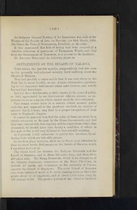 Ordinary General Meeting: Settlements on the Straits of Malacca, by Mr. Leonard Wray.