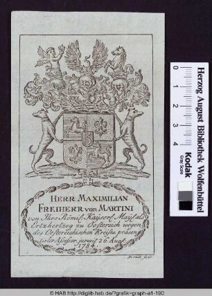 Wappen von Maximilian Freiherr von Martini.