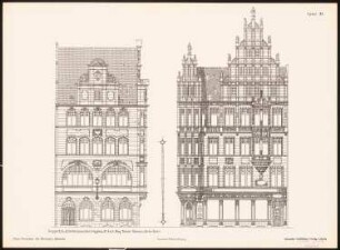 Neue Fassaden für Bremens Altstadt Ergebnis aus d. Wettbewerbe d. Vereins Lüder von Bentheim in Bremen, bearb. v. Richard Landé, Leipzig: Seitenansichten