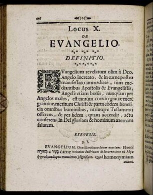Locus X. De Evangelio.