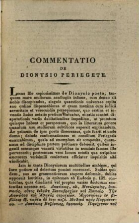 Dionysius Periegetes : Graece Et Latine ; Cum Vetustis Commentariis Et Interpretationibus, 2