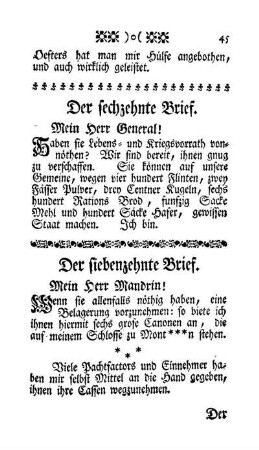 Der sechzehnte Brief - Mein Herr General!