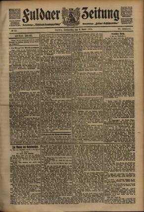 Erste Ausgabe vom Donnerstag, den 08. April 1909.