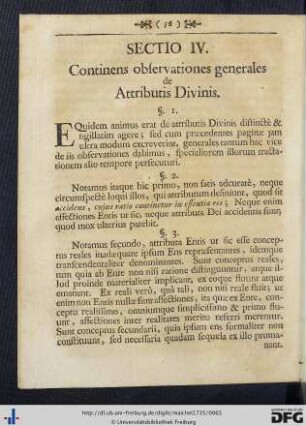 Sectio IV.