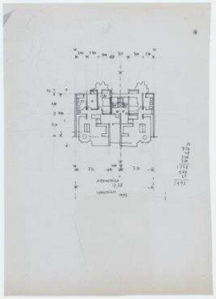 Engerer Bauwettbewerb Internationales Begegnungszentrum der Wissenschaft (IBZ) (nicht realisiert) – Grundriss. Berlin-Wilmersdorf, Ahrweiler Straße/Wiesbadener Straße
