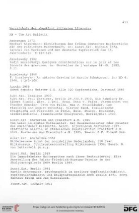 Verzeichnis der abgekürzt zitierten Literatur