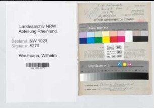 Entnazifizierung Wilhelm Wustmann , geb. 02.02.1892 (Abteilungsleiter)