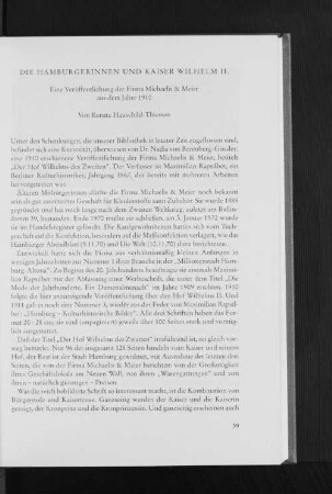 Die Hamburgerinnen und Kaiser Wilhelm II.