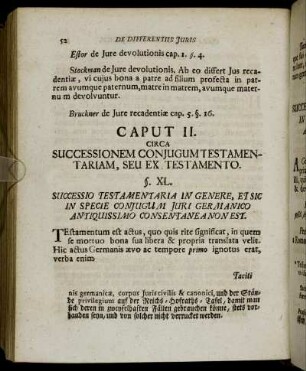 Caput II. Circa Successionem Conjugum Testamentariam, Seu Ex Testamento.