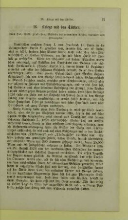 16. Kriege mit den Türken