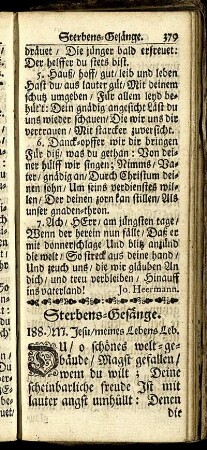 Sterbens-Gesänge. - Vom Jüngsten Gerichte.