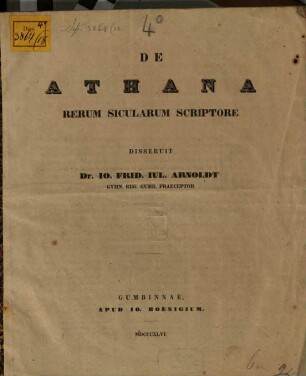 De Athana rerum Sicularum scriptore