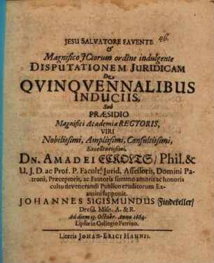 Disp. iur. de quinquennalibus induciis