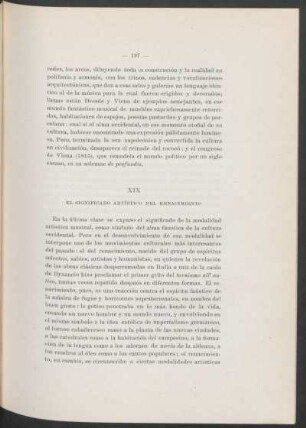 XIX - El significado artístico del renacimiento