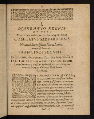 3-8, I. Narratio Brevis