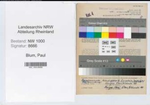 Entnazifizierung Paul Blum, geb. 14.08.1908 (Steuerinspektor)