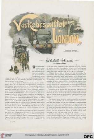 9: Verkehrsmittel in London : Weltstadt-Skizzen