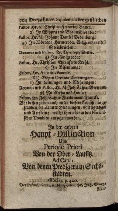 In der andern Haupt- Distinction.