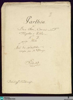Partitas - Don Mus.Ms. 418 : winds, vla; E|b