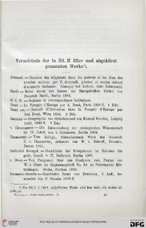 Verzeichnis der in Bd. II öfter nd abgekürzt genannten Werke