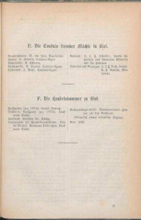 F. Die Handelskammer zu Kiel.
