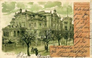 Postkartenalbum August Schweinfurth mit Karlsruher Motiven. "Karlsruhe - Palais Prinz Max"
